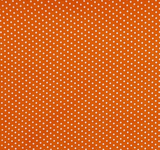 EOB - Orange Fabric / White Pin Dot - Selvage to Selvage Print