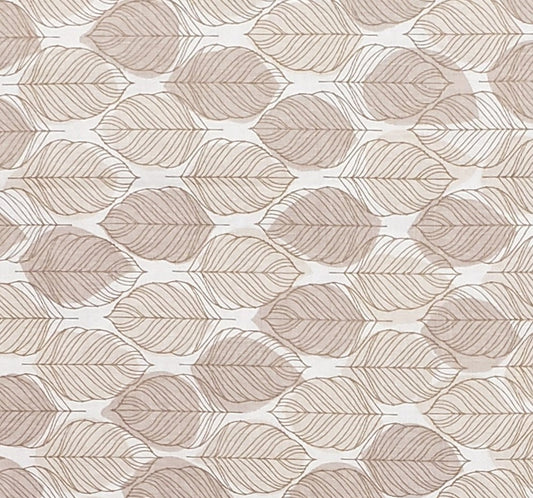 Designed and Produced Exclusively for JoAnn Fabric and Craft Stores - White Fabric / Tan/Taupe Tonal and Brown Pattern