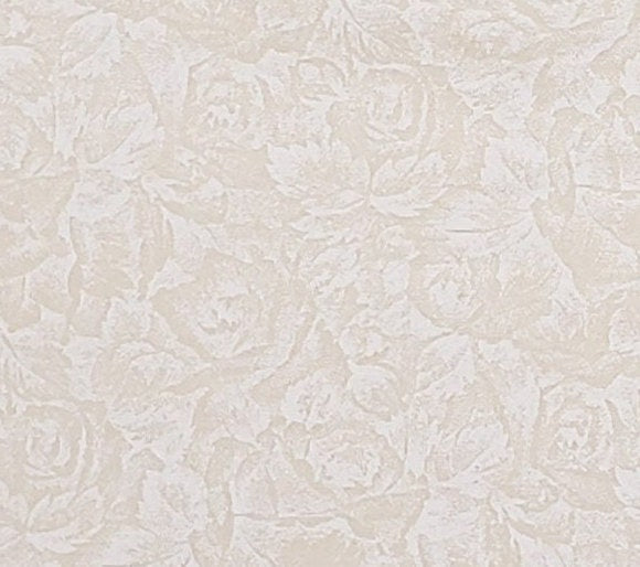 Cream Fabric / White Flower Pattern