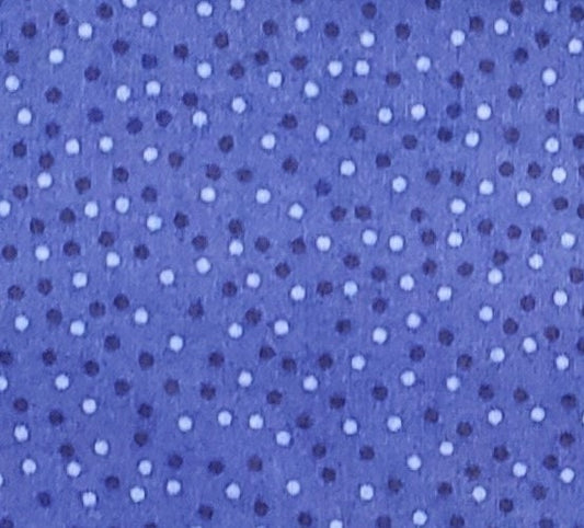 Scottie Christmas Lisa McCue Licensed to Wilmington Prints - Blue Fabric / Dark and Light Blue Polka Dot Print