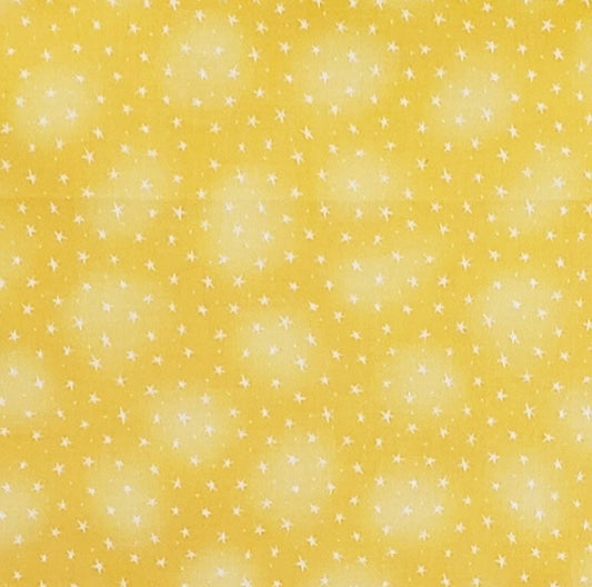 2004 Blank Textiles, Inc. - Dark Yellow Tonal Fabric / Tiny White Star Print