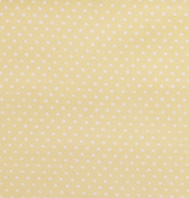 EOB - Robert Kaufman Co Screen Print D#3482 - Yellow Fabric / White Polka Dot