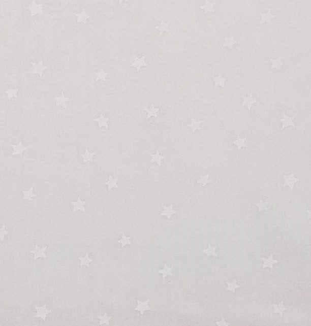 White Fabric / Tone-on-Tone White Stars - Selvage to Selvage Print