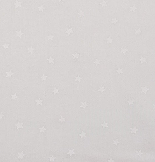 White Fabric / Tone-on-Tone White Stars - Selvage to Selvage Print