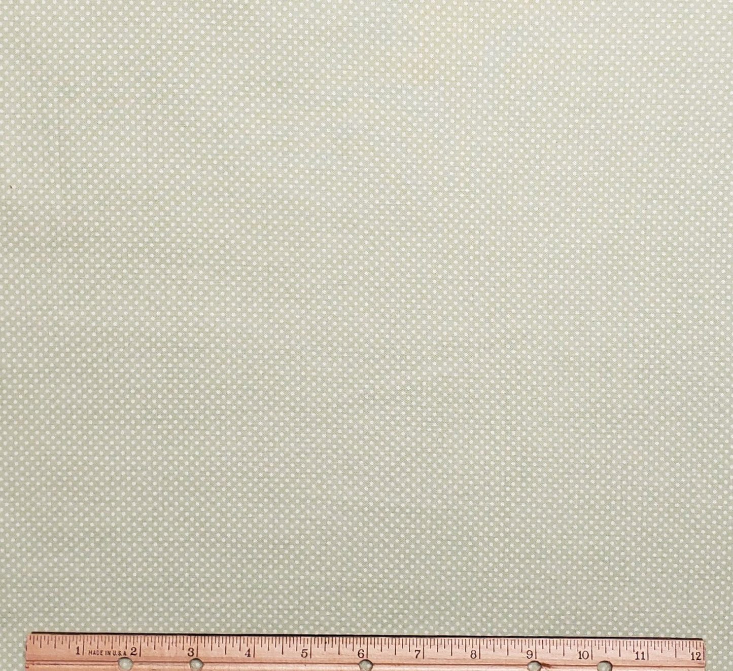 Designed and Produced Exclusively for JoAnn Fabric and Craft Stores - Pale Green Fabric / White Pin Dot Print