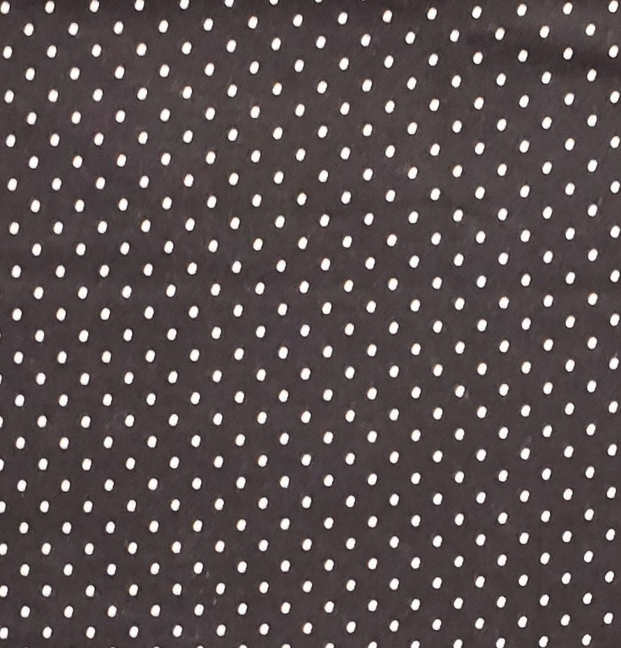 Black Fabric / White Tiny Polka Dot Print - Selvage to Selvage Print