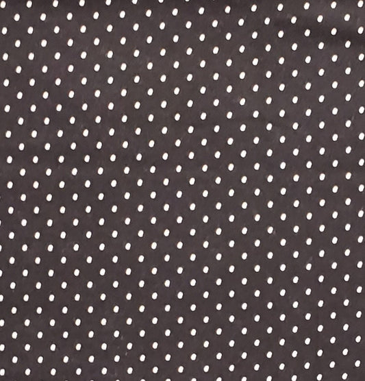 Black Fabric / White Tiny Polka Dot Print - Selvage to Selvage Print