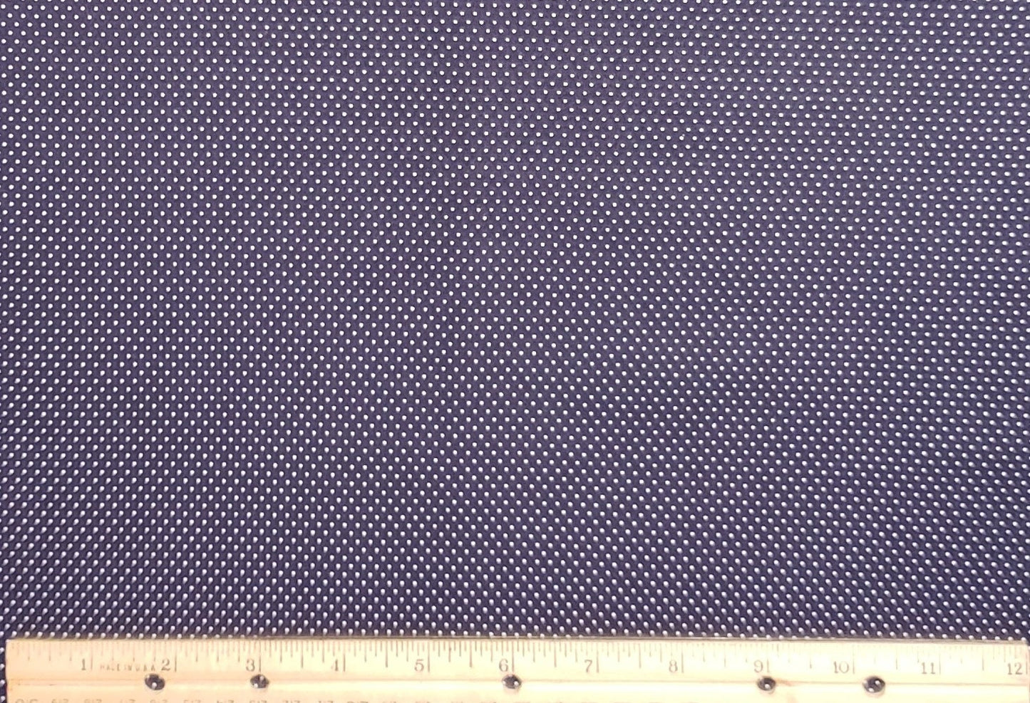 Dark Blue Fabric / White Pin Dot Print - Selvage to Selvage Print