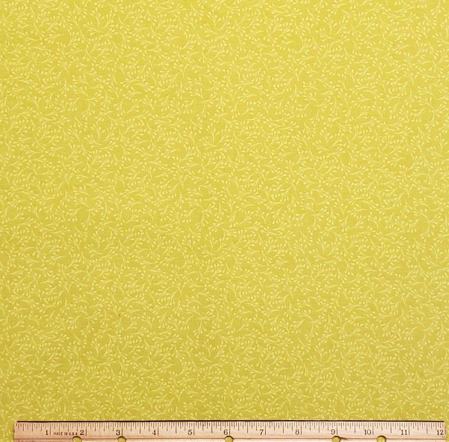 Chartreuse Tonal Print Fabric - Selvage to Selvage Print