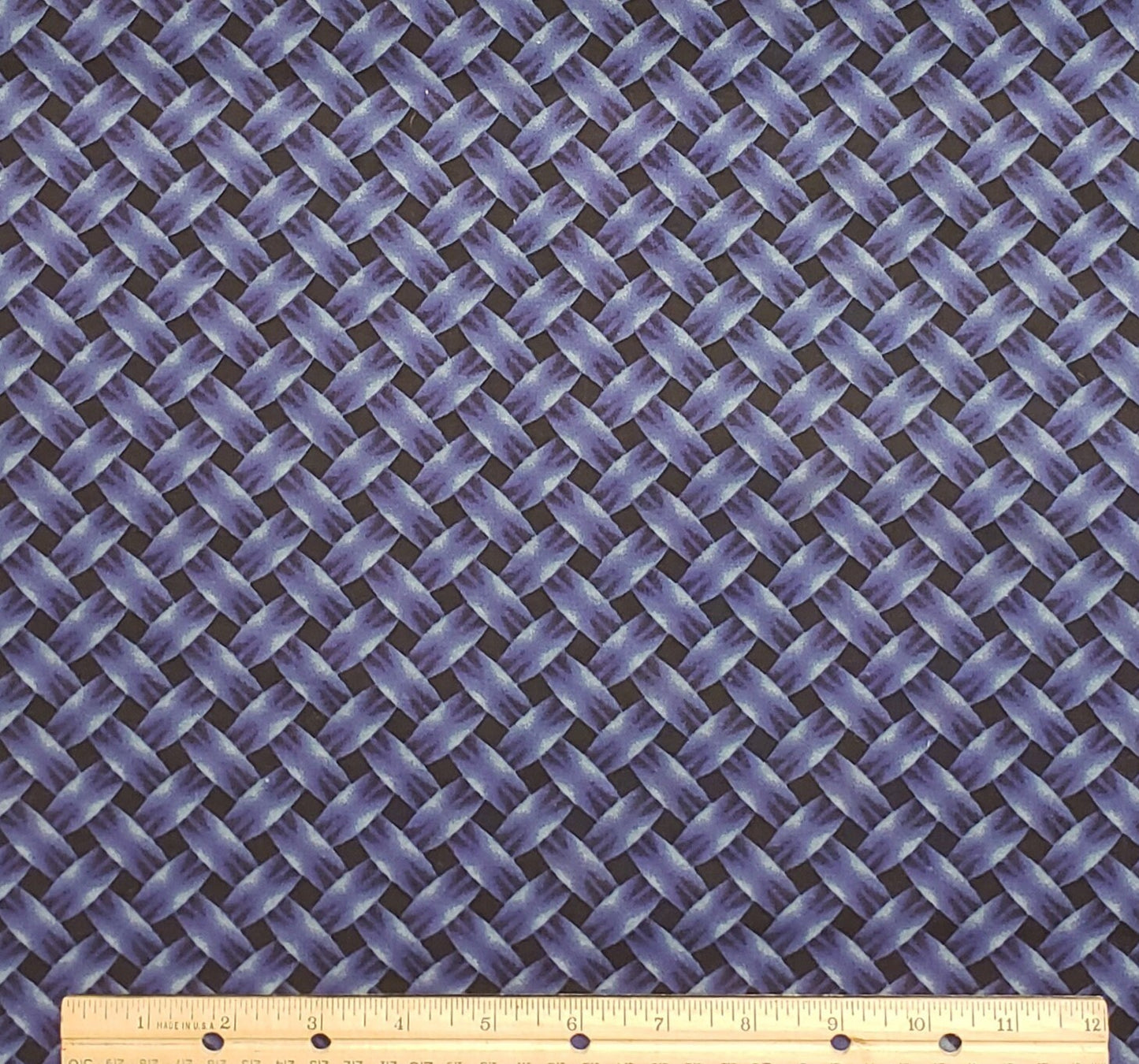 Black Fabric / Blue and Gray "Woven" Pattern