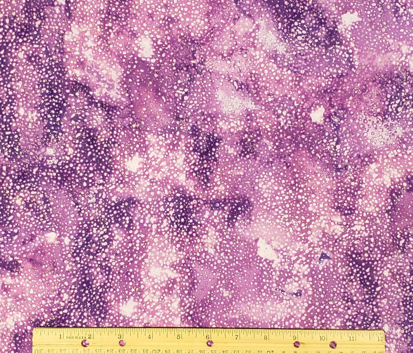 MBT, Inc. - Purple / Pink / White Tonal Fabric - Gold Metallic Spots