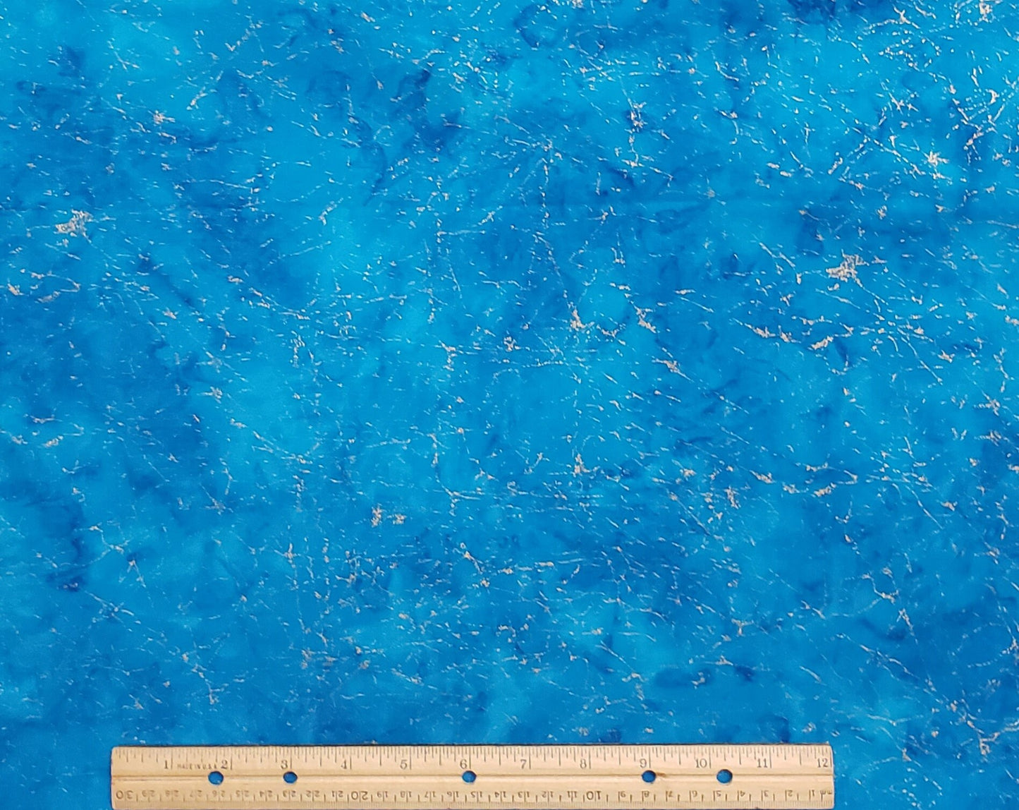 EOB - BATIK - Bright Blue Fabric / Gold Metallic Detail