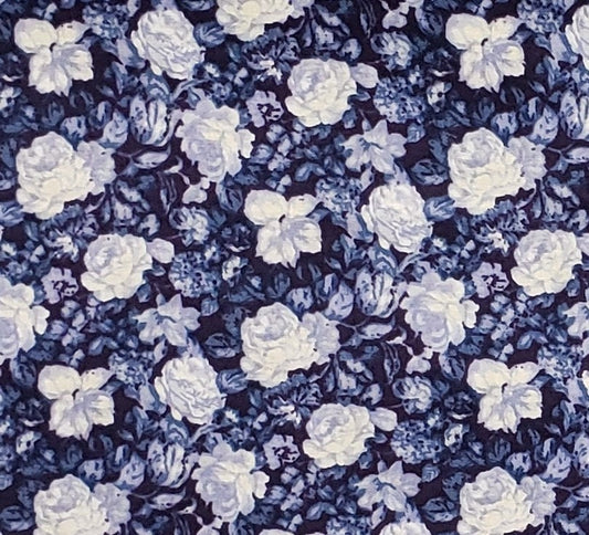 Color My World by Fabri-Quilt, Inc. Patt# 956 - Dark Blue Fabric / Light Blue Floral Print