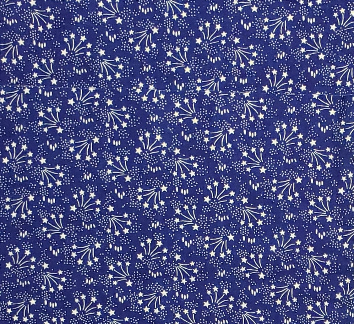 Fabric Traditions 2002 - Blue Fabric / White Shooting Star Patriotic Print