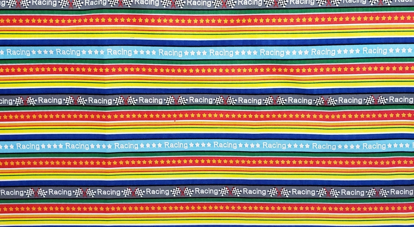 MBT - Primary Color Racing Vertical Stripe Print Fabric