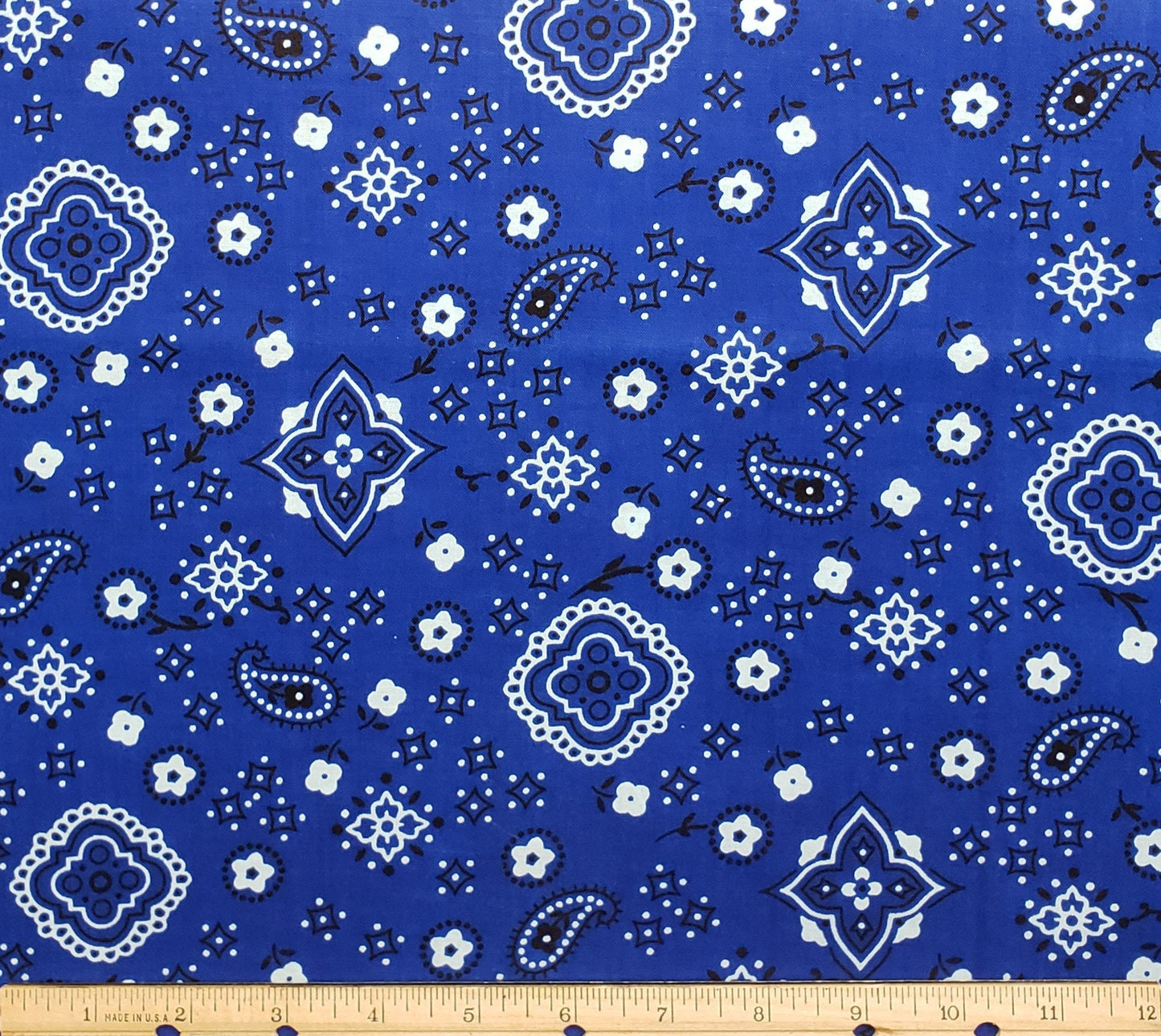 Blue Bandana-Style Selvage to Selvage Print Fabric