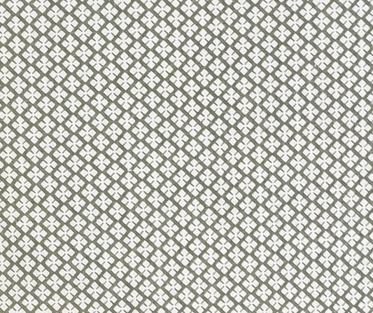 Sage Green and White Geometric Print Fabric