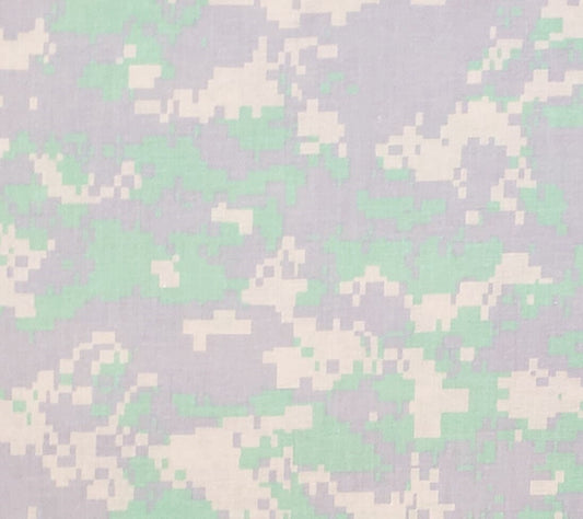 Camo Style Fabric - Cream / Peach / Green / Gray