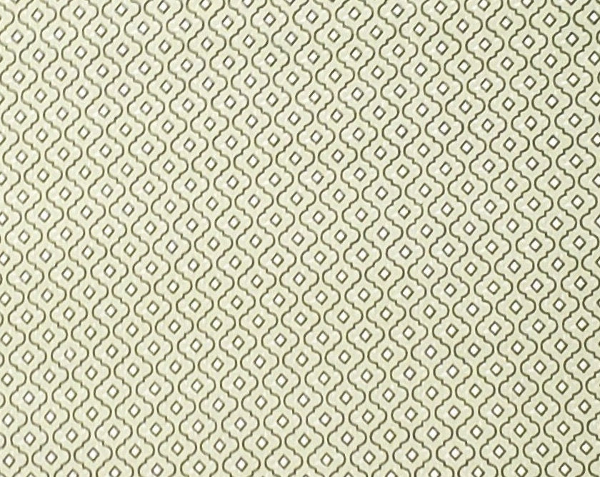 Light Green Fabric - Dark Green / Ivory Diamond Pattern