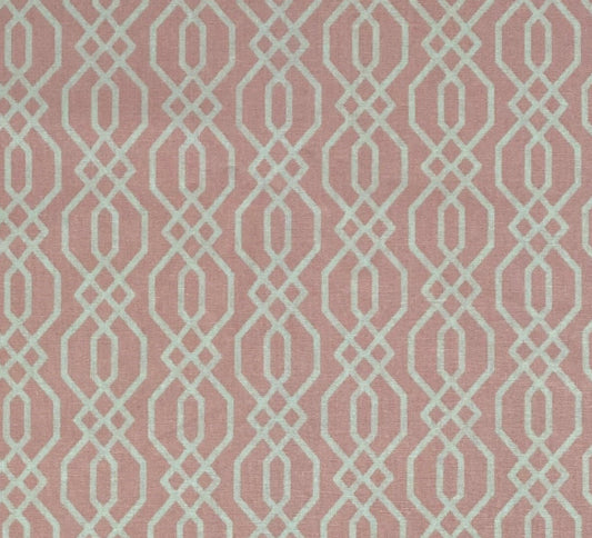 Emma & Mila - ML Fence  678361052367 - Pale Pink Fabric / White Lattice Design