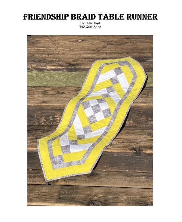 Digital Pattern - Friendship Braid Table Runner - Non-Scrappy Version