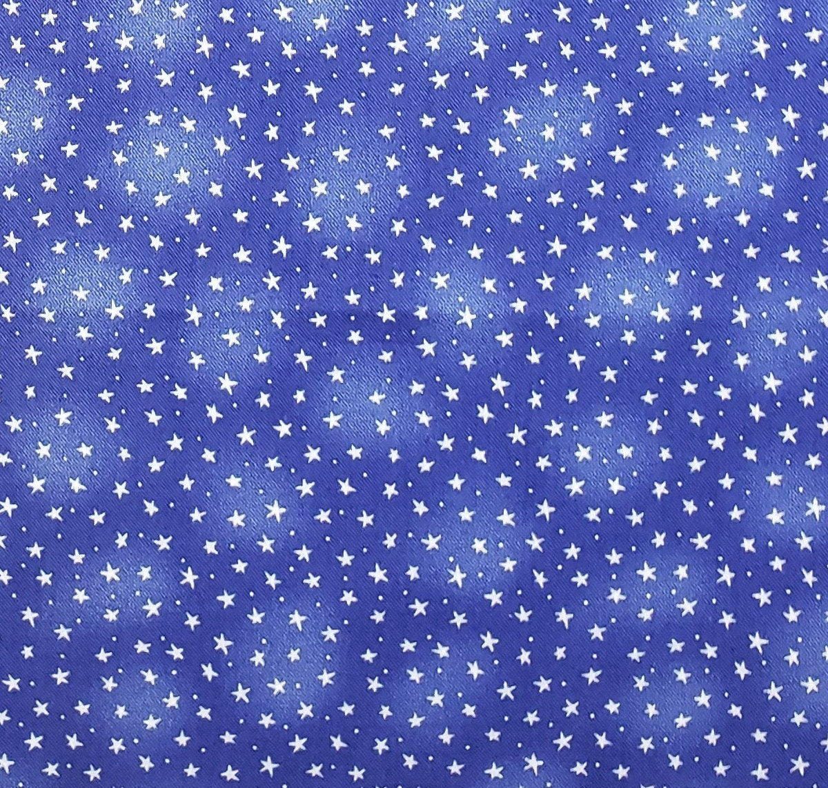 2004 Blank Textiles, Inc. - Tonal Blue Fabric with Tiny White Stars and Dots