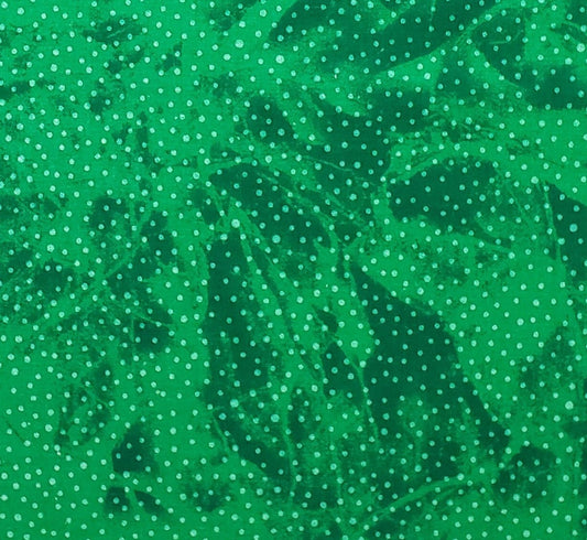 Green Tone-on-Tone Fabric with Light Green Spots