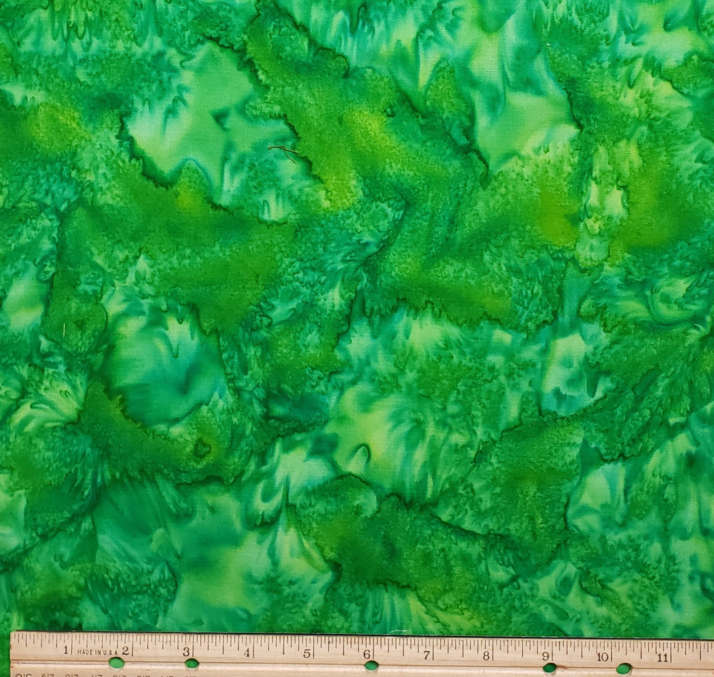 BATIK - Bright Green Fabric with Darker Green Accent