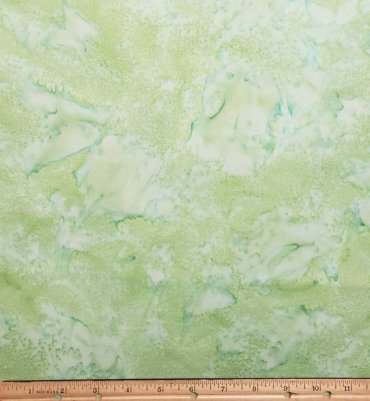 BATIK - Pale Yellow Green Fabric with Medium Green Accents