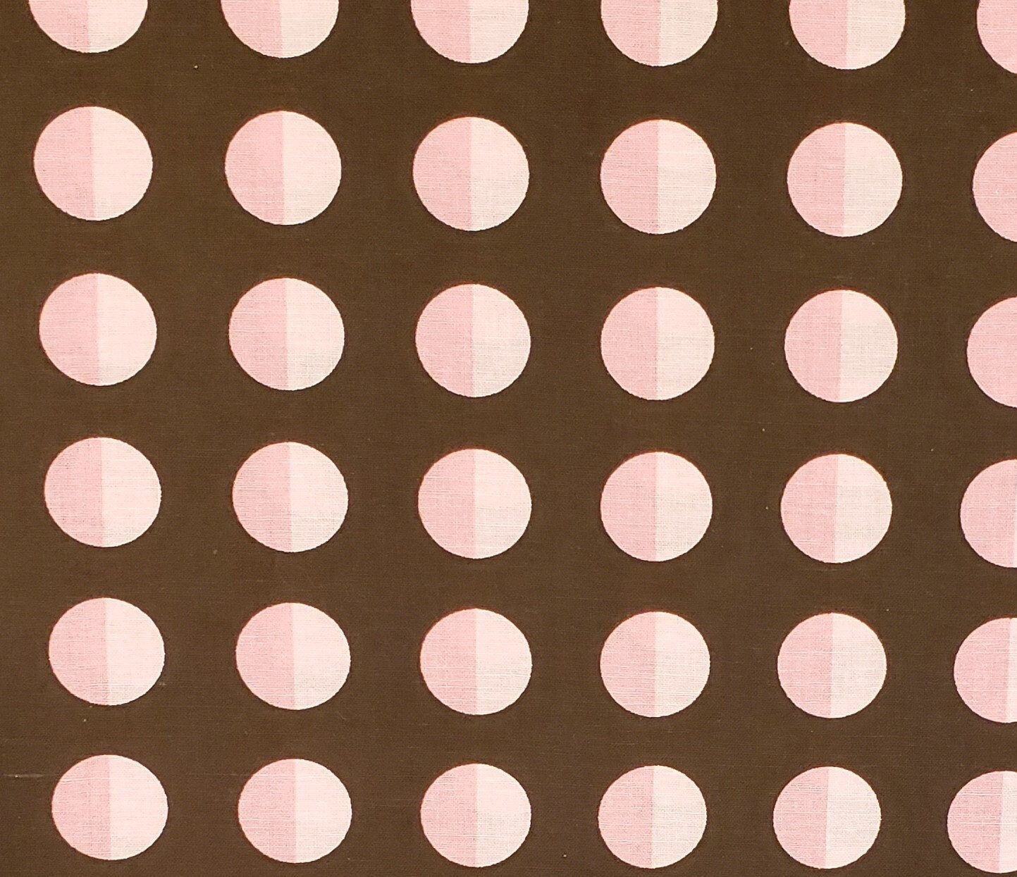 Designed and Produced Exclusively for JoAnn Fabric and Craft Stores - Dark Brown Fabric with Light and Dark Pink Dots