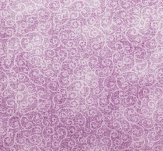 Exclusively for Jo Ann Stores - Light Purple Fabric with Silver Metallic Glitter Scroll Print