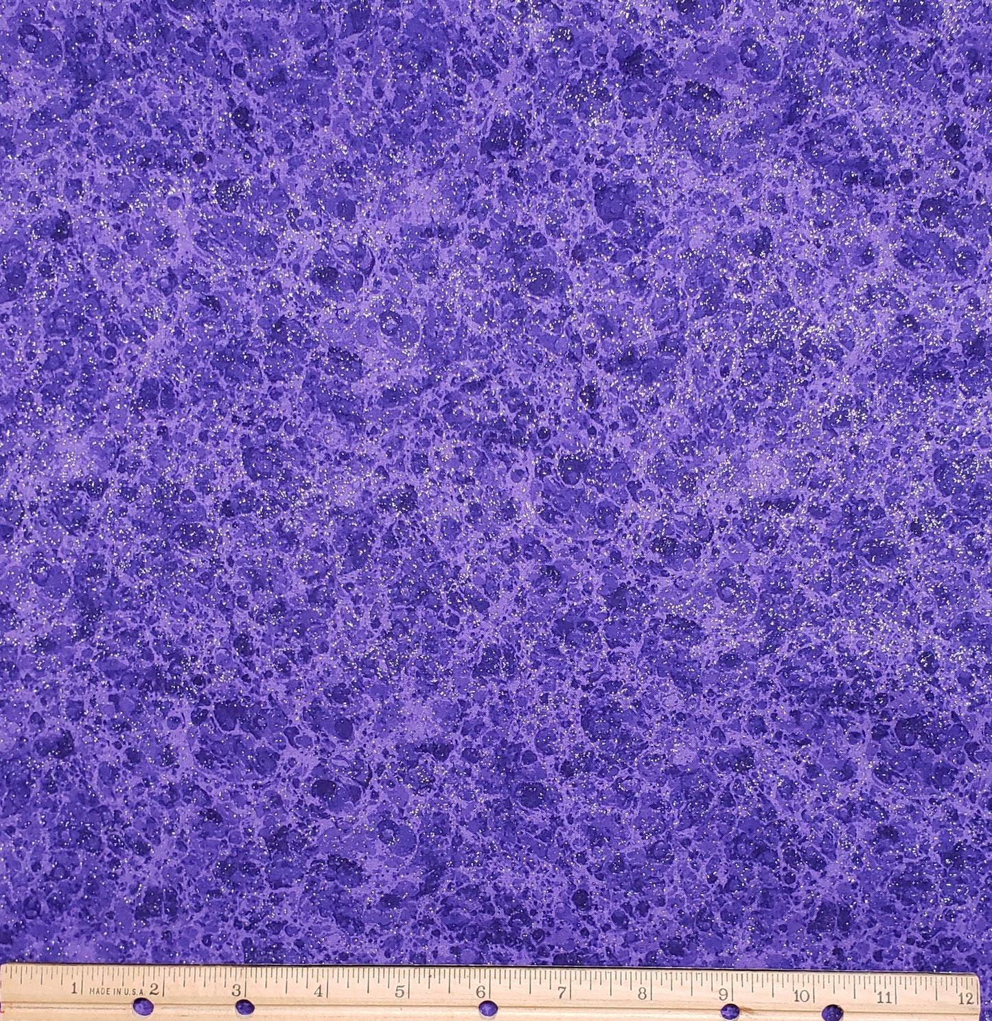 Tone-on-Tone Purple Mottled Fabric with Silver Glitter