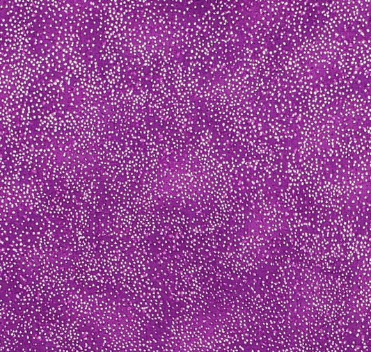 Style #G8555 by Hoffman California International - Medium Purple Mottled Fabric with Lighter Purple Spots and Silver Glitter