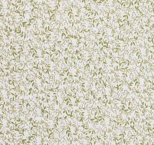 Designed and Produced Exclusively for JoAnn Fabric and Craft Stores - Pale Green Fabric with Tone-on-Tone Vine Print