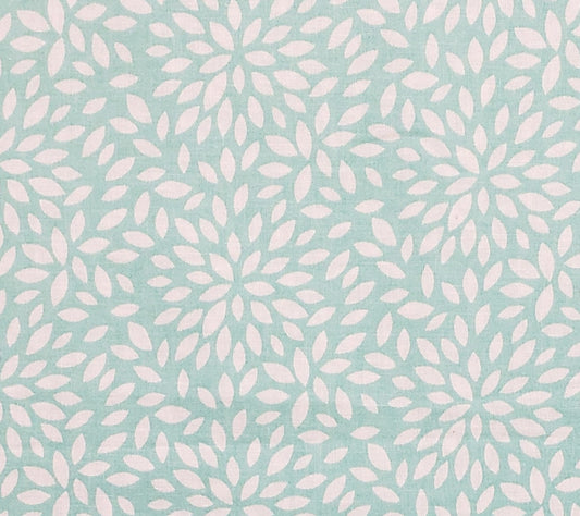 Designed and Produced Exclusively for JoAnn Fabric and Craft Stores - Aqua Fabric with White Chrysanthemum Print