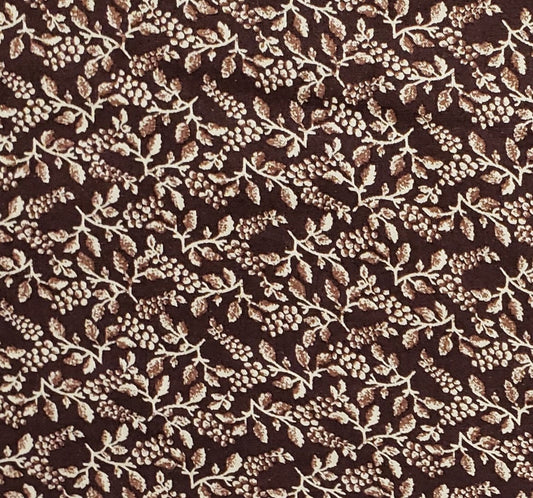 EOB - Dark Chocolate Fabric Tone-on-Tone Vintage Grapevine Print