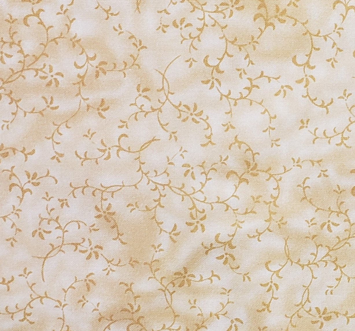 Exclusively for Jo-Ann Stores, Inc. - Tan Tonal Fabric with Tone-on-Tone Vine Print