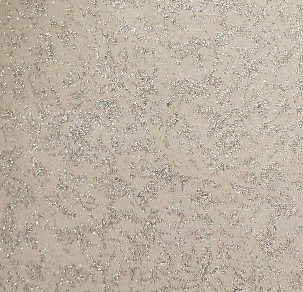 Michael Miller Fabrics D#CM0376 Fairy Frost - Taupe Fabric with Silver Glitter
