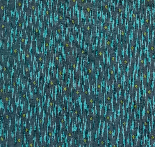 Classic Cottons 2003 - Dark and Bright Teal Fabric with Dark Olive Green Diamonds