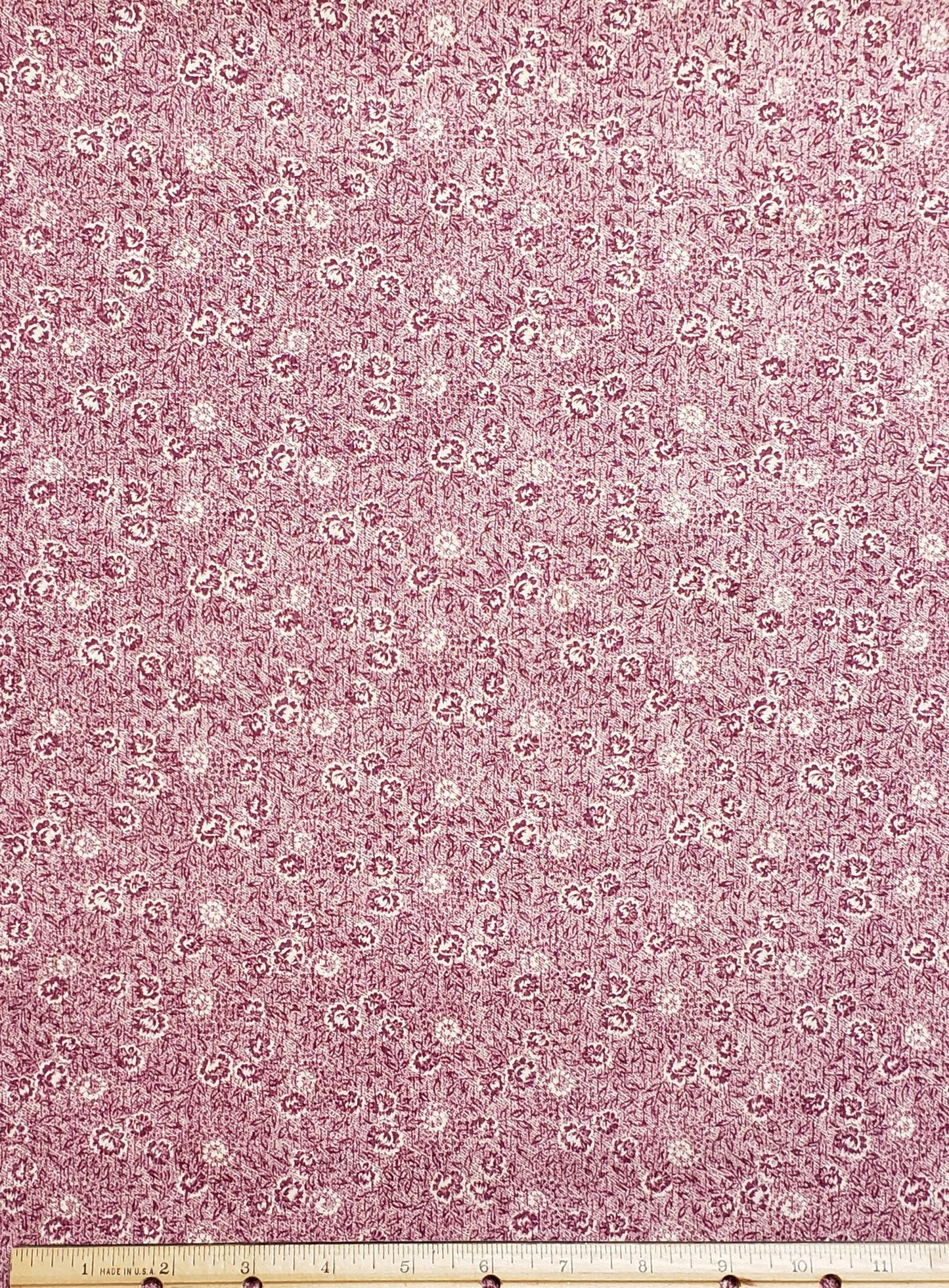 Reproduction Style Cream Fabric with Berry Colored Print