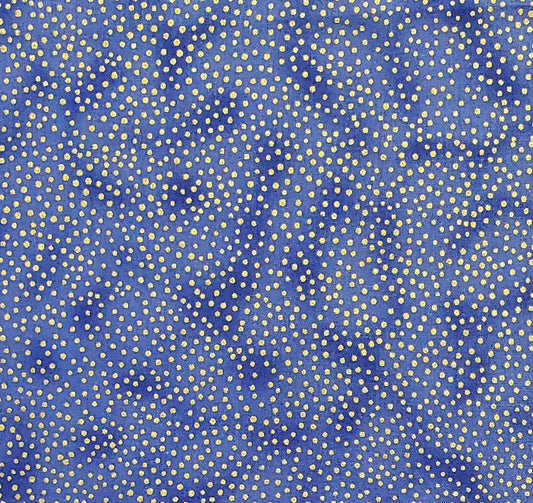 Fabric Traditions 2005 - Medium Blue Tonal Fabric with Metallic Gold Pindots