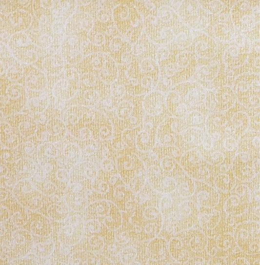 Exclusively for Jo-Ann Stores - Gold Tonal Fabric with Tone-on-Tone Scroll Print with "Shimmer"