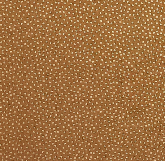 EOB - Designed and Produced Exclusively for JoAnn Stores - Dark Butterscotch Fabric / Gold Metallic Dots