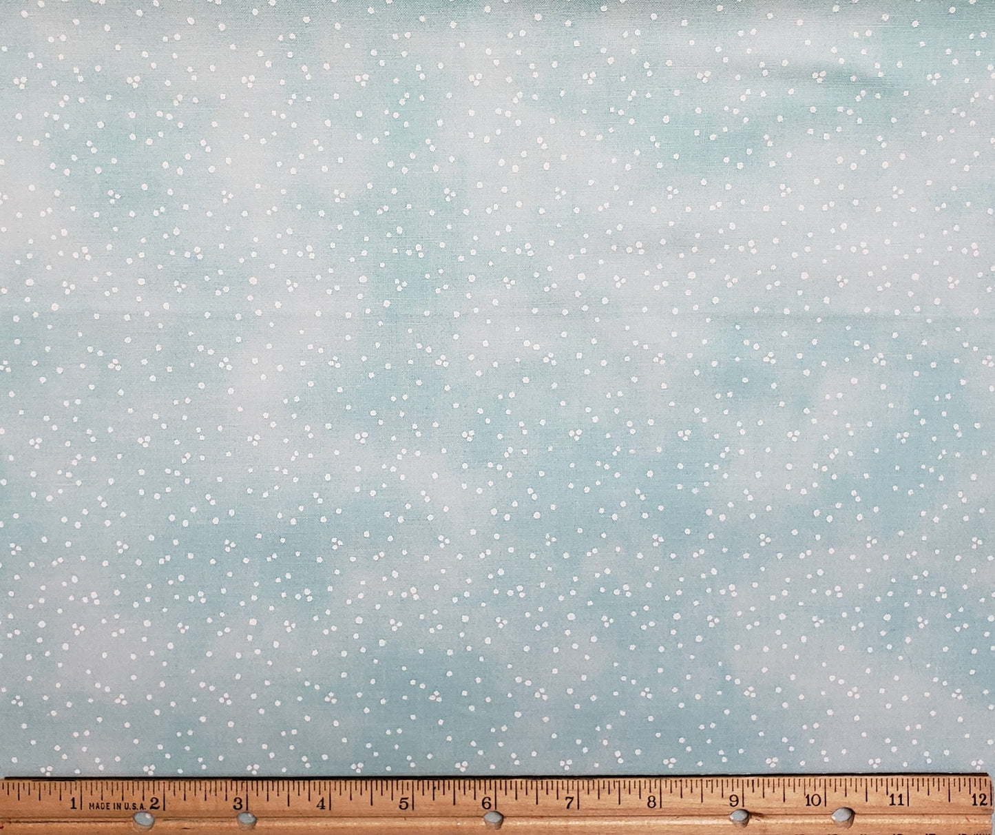 Pale Aqua Tonal Fabric with White Pindot Print