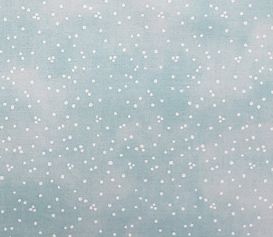 Pale Aqua Tonal Fabric with White Pindot Print