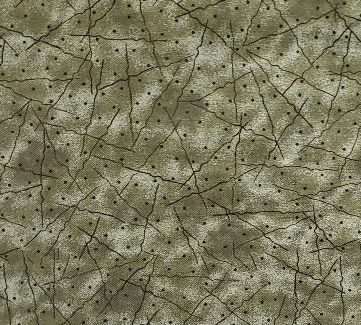 Exclusively for Jo-Ann Stores - Olive Green Tonal Fabric / Dark Brown Lines and Dots