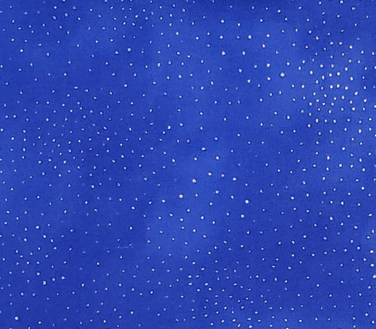 LB Basics by Laurel Burch for CLOTHWORKS - Blue Tonal Fabric / Gold Metallic Pindot