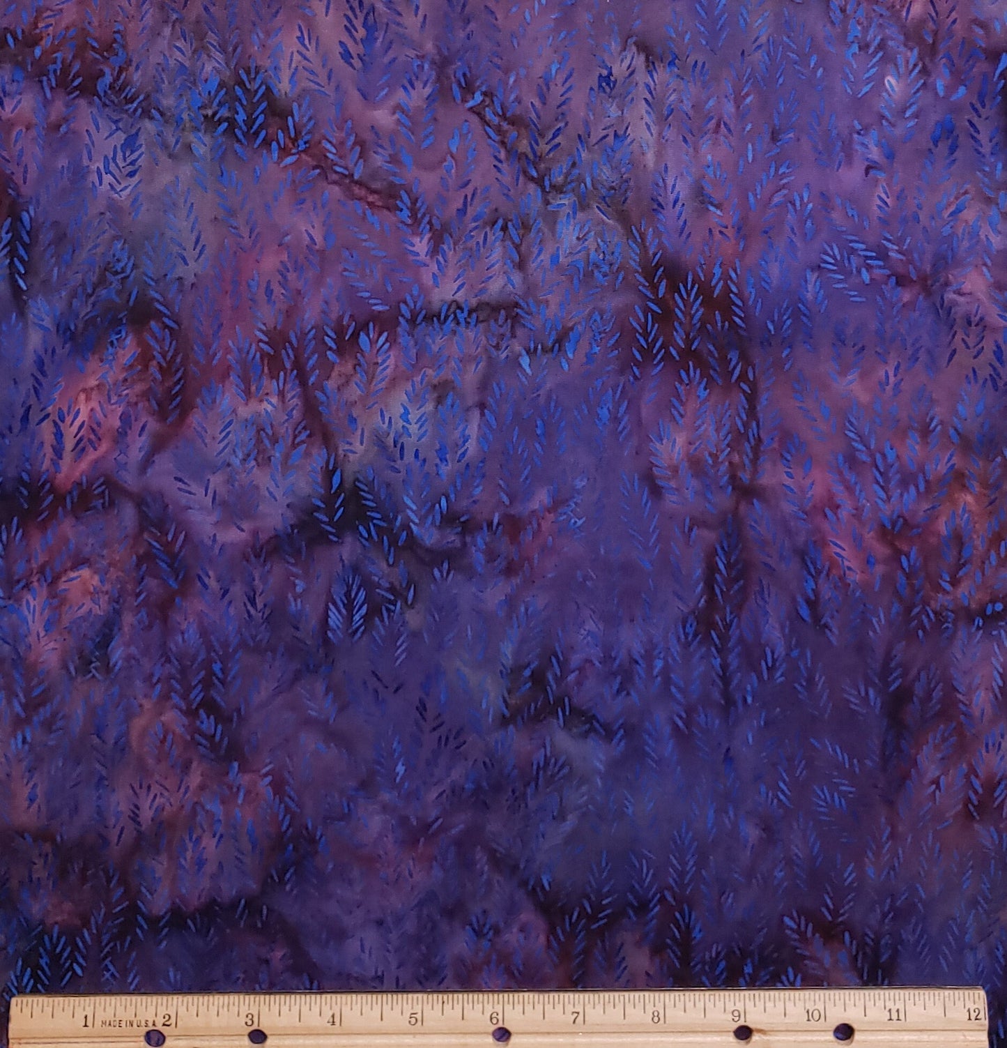 BATIK - Plum / Dark Blue Fabric with Bright Blue Print