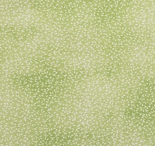 2002 Blank Textiles - OTC - Lime Green Tonal Fabric / Tiny White Vine Print