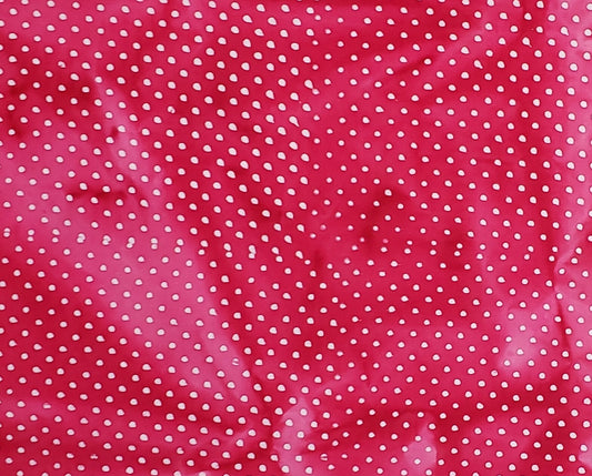 BATIK - Bright and Light Pink Patterned Fabric with White Spots